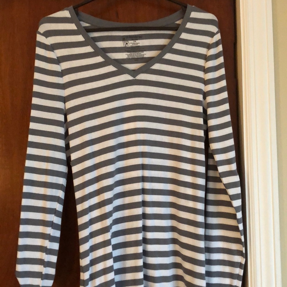GREY AND WHITE STRIPPED Shirt